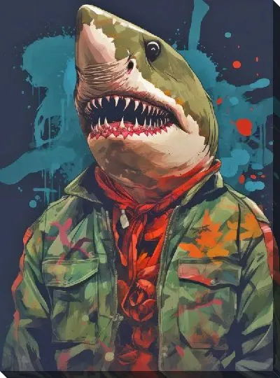 Постер Акула в камуфляже