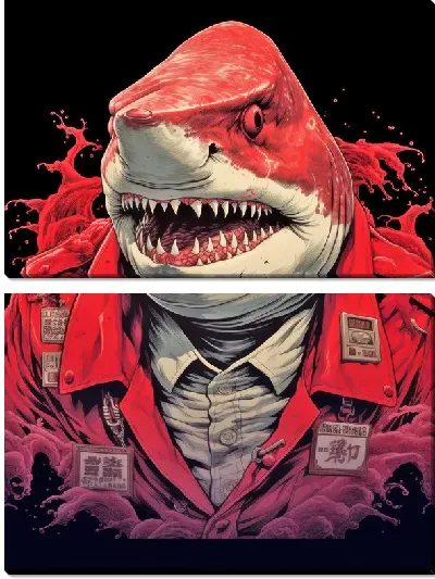 Модульная картина Красная акула