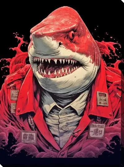 Картина маслом Красная акула