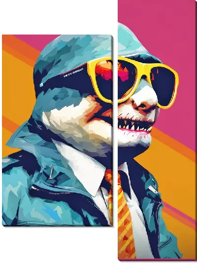Модульная картина Акула в очках