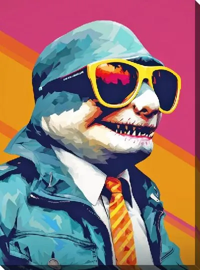 Картина маслом Акула в очках