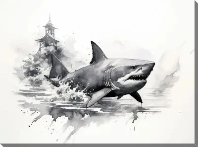 Картина маслом Арт акула №69