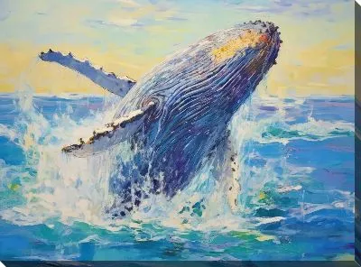 Картина маслом Кит в стиле арт №6