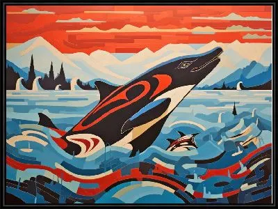 Картина Кит в стиле арт №13