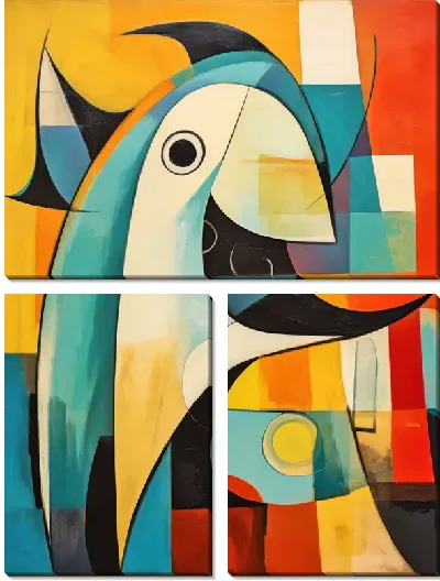 Модульная картина Кит в стиле арт №14