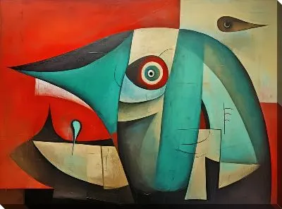 Картина маслом Кит в стиле арт №16