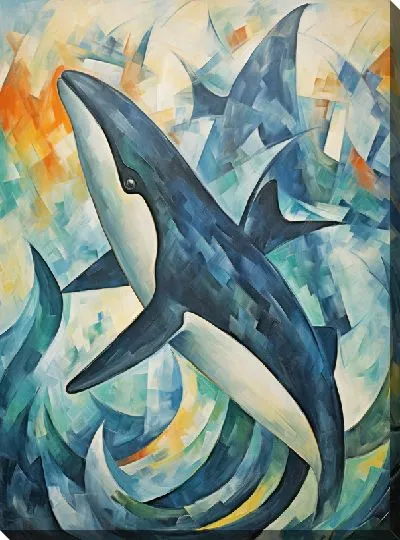 Картина маслом Кит в стиле арт №20