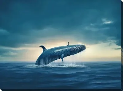 Картина маслом Кит в стиле арт №27