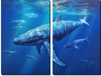 Модульная картина Кит в стиле арт №39