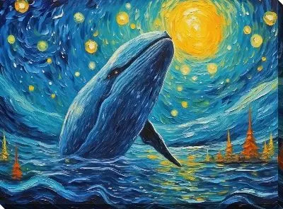 Кит в стиле арт №40