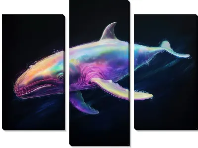 Модульная картина Кит в стиле арт №41