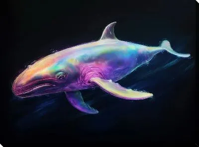 Картина маслом Кит в стиле арт №41