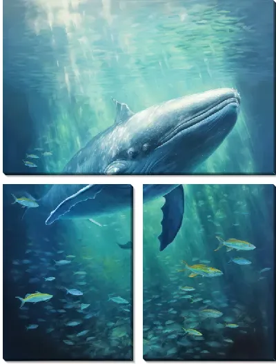 Модульная картина Кит в стиле арт №42