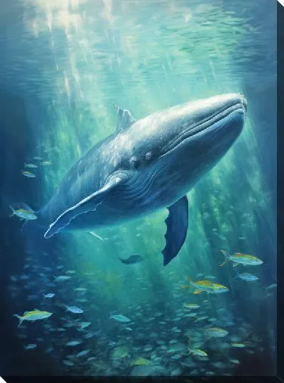 Картина маслом Кит в стиле арт №42