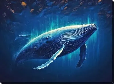 Картина маслом Кит в стиле арт №46