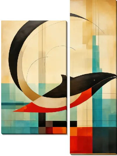 Модульная картина Кит в стиле арт №51