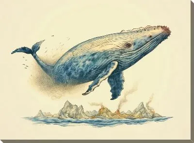 Картина маслом Кит в стиле арт №74