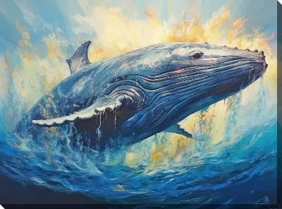 Картина маслом Кит в стиле арт №78