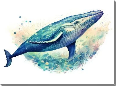 Картина маслом Кит в стиле арт №84