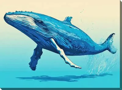 Картина маслом Кит в стиле арт №86