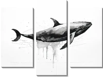 Модульная картина Кит в стиле арт №95