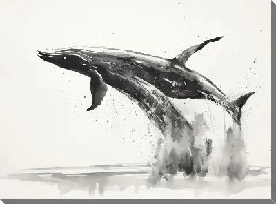 Картина маслом Кит в стиле арт №97