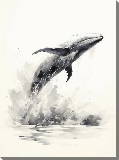 Картина маслом Кит в стиле арт №98