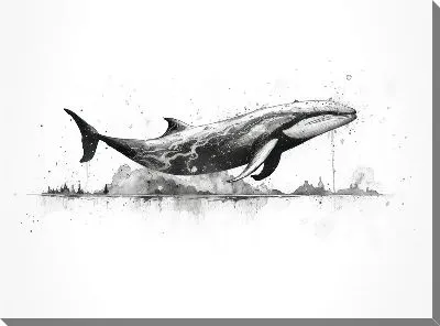 Картина маслом Кит в стиле арт №108