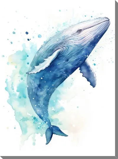 Картина маслом Кит в стиле арт №111