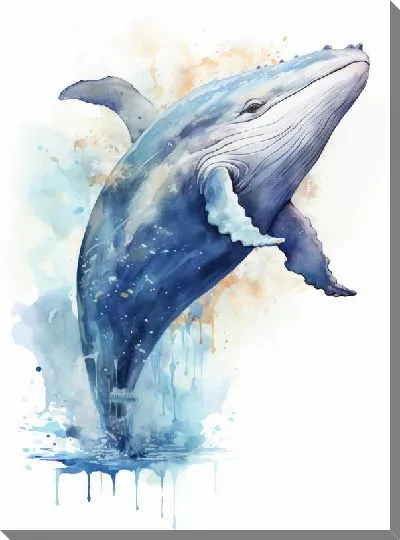 Картина маслом Кит в стиле арт №112