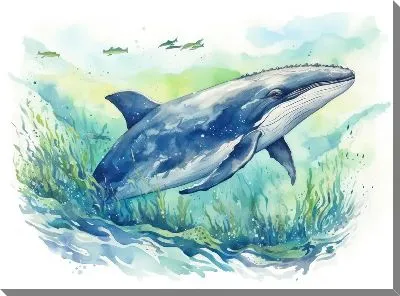 Картина маслом Кит в стиле арт №113