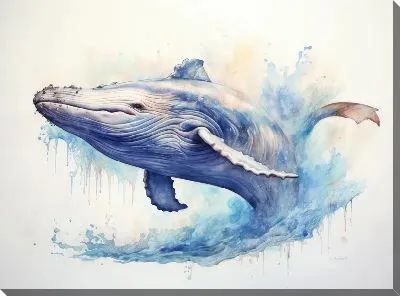 Картина маслом Кит в стиле арт №115