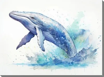 Картина маслом Кит в стиле арт №118