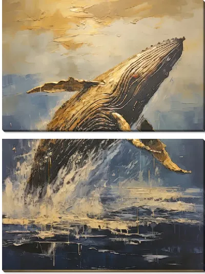 Модульная картина Кит в стиле арт №122