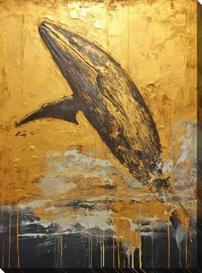 Картина маслом Кит в стиле арт №123