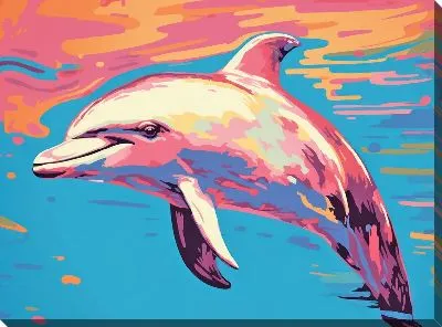 Картина маслом Дельфин в стиле арт №5