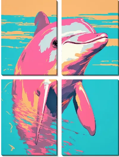 Модульная картина Дельфин в стиле арт №6
