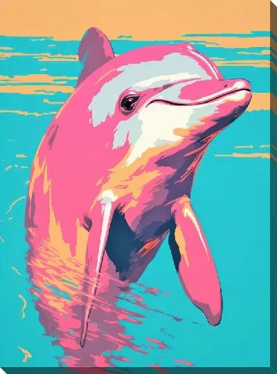 Картина маслом Дельфин в стиле арт №6