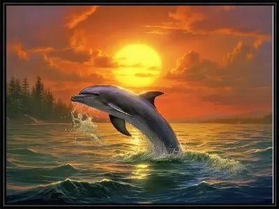 Картина Дельфин в стиле арт №7