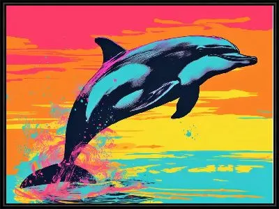 Картина Дельфин в стиле арт №8