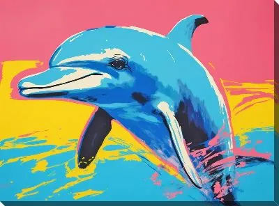 Картина маслом Дельфин в стиле арт №9
