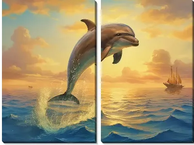 Модульная картина Дельфин в стиле арт №12