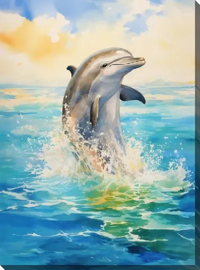 Картина маслом Дельфин в стиле арт №14