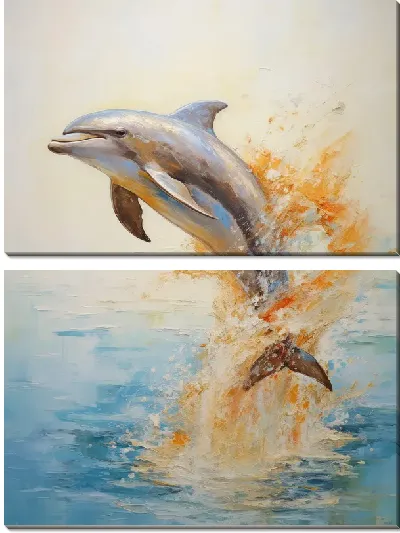 Модульная картина Дельфин в стиле арт №15