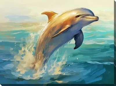 Картина маслом Дельфин в стиле арт №16
