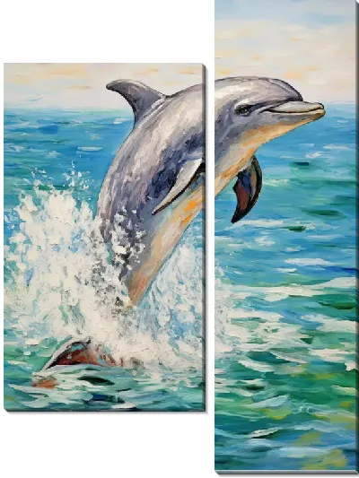 Модульная картина Дельфин в стиле арт №23