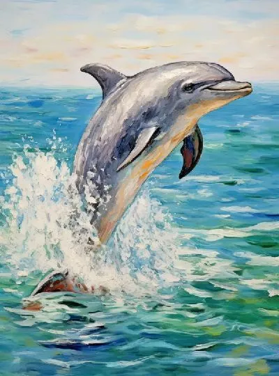 Плакат Дельфин в стиле арт №23