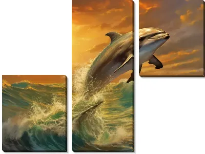 Модульная картина Дельфин в стиле арт №24