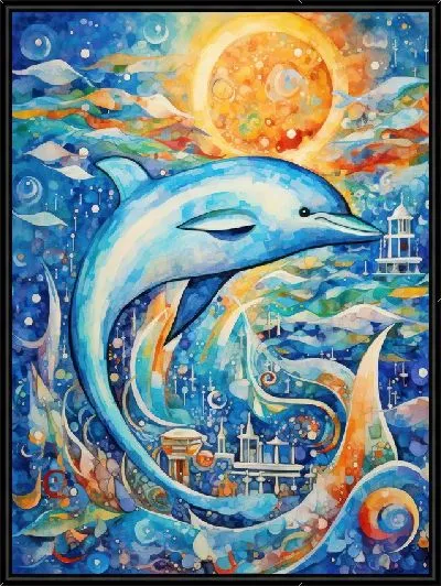Картина Дельфин в стиле арт №28