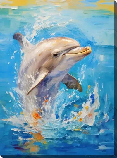 Картина маслом Дельфин в стиле арт №46